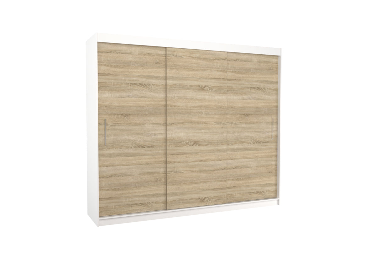 TOSAN 250 ruhásszekrény, 250x215x58, fehér/tölgy sonoma -  - 0