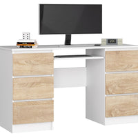ASTRIT 2 íróasztal, 135x77x50, fehér/tölgy sonoma -  - 0