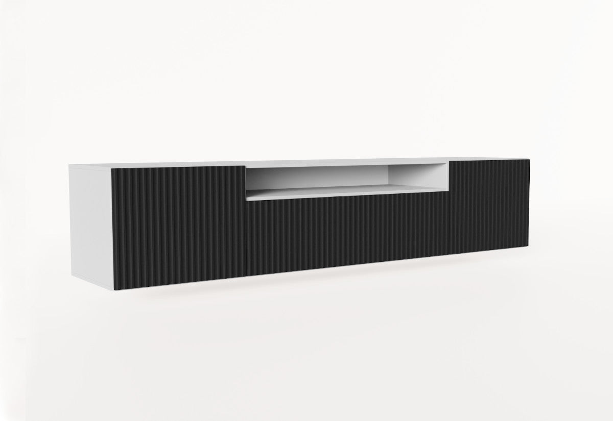 LENONA TV asztal, 200x42x41, fehér/fekete -  - 0
