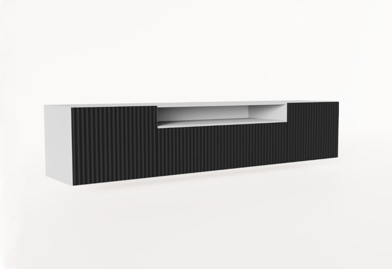 LENONA TV asztal, 200x42x41, fehér/fekete -  - 0