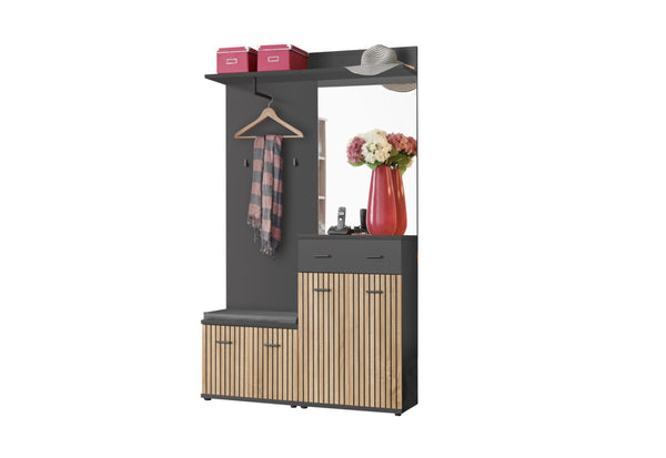 SMARCO 2 előszoba összeállítás, 120x203x32, antracit/tölgy artisan -  - 0
