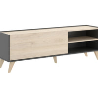 NESTE TV asztal, 155x47x43, grafit/természetes -  - 0