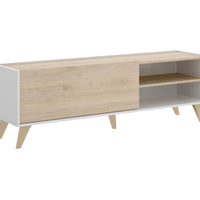 NESTE TV asztal, 155x47x43, fehér/természetes -  - 0