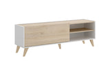 NESTE TV asztal, 155x47x43, fehér/természetes -  - 0