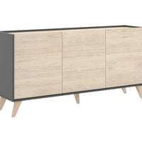 NESTE komód, 155x75x43,grafit/természetes -  - 0