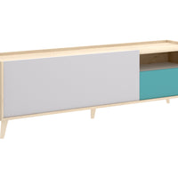 NOVAR TV asztal, 155x47x43, szürke/barna/zöld -  - 0