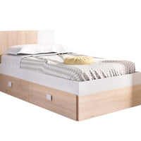 CAMA Gyerekágy tárolóval + ágyrács, 90x190, natúr/fehér -  - 0