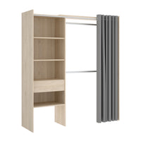 SUITA 2 nyitott szekrény függönnyel, 160x205x50, természetes -  - 0