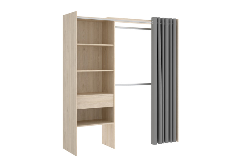 SUITA 2 nyitott szekrény függönnyel, 160x205x50, természetes -  - 0