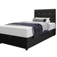 KING P kárpitozott boxspring ágy + fedőmatrac, 80x200, cosmic 100 -  - 0