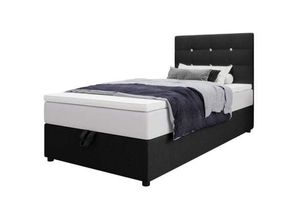 KING P kárpitozott boxspring ágy + fedőmatrac, 100x200, cosmic 100 -  - 0