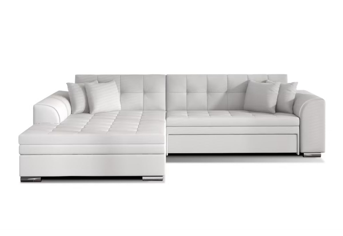 PALERMO ágyazható sarok ülőgarnitúra, 294x80x196 cm, soft 017/white, balos -  - 0
