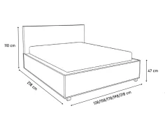 Čalouněná postel JUDITH s matrací, 180x200