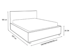 Čalouněná postel NARVE s matrací, 140x200