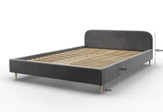 Jednolůžková čalouněná postel LIFE + rošt + matrace, 120x200