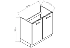 Kuchyňská skříňka dřezová dvoudveřová ISOLDA