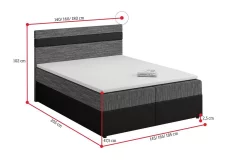 Čalouněná postel boxspring MODELA + topper