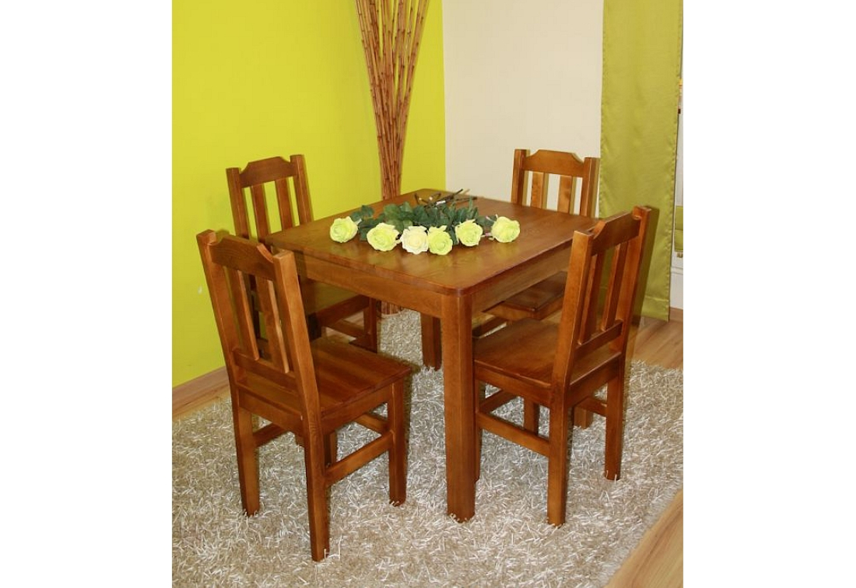 WOOD 1 tömörfa asztal, négyzetes, 70x70 cm, tölgy