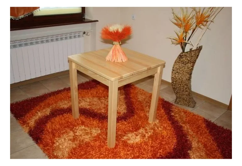 WOOD 4 tömörfa asztal, négyzetes, 70x70 cm, világos borovifenyő