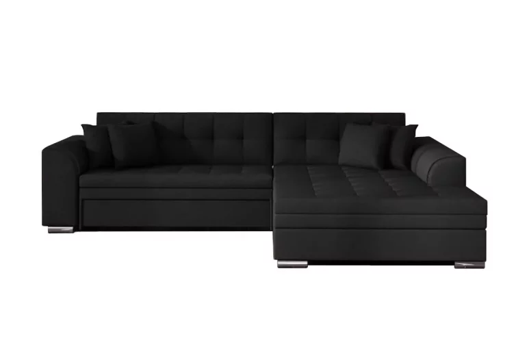 PALERMO ágyazható sarok ülőgarnitúra, 294x80x196 cm, sawana 14 black, jobbos