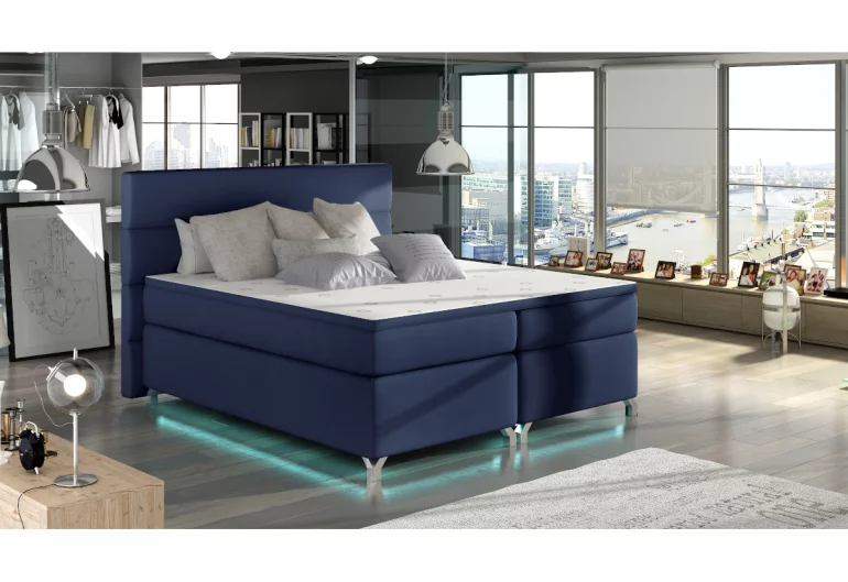 BASILIO kárpitozott ágy, LED világítással, 160x200 cm, soft 09