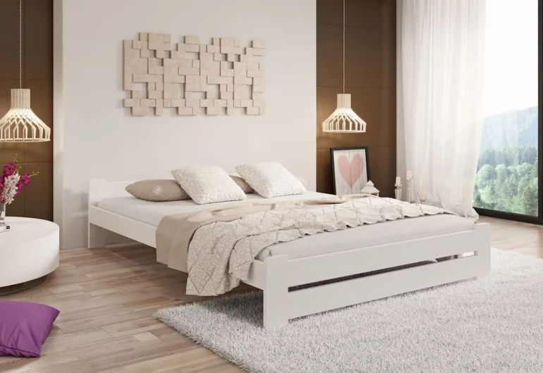 P/ HERA ágy matraccal és ágyráccsal AJÁNDÉK, 160x200 cm, fehér