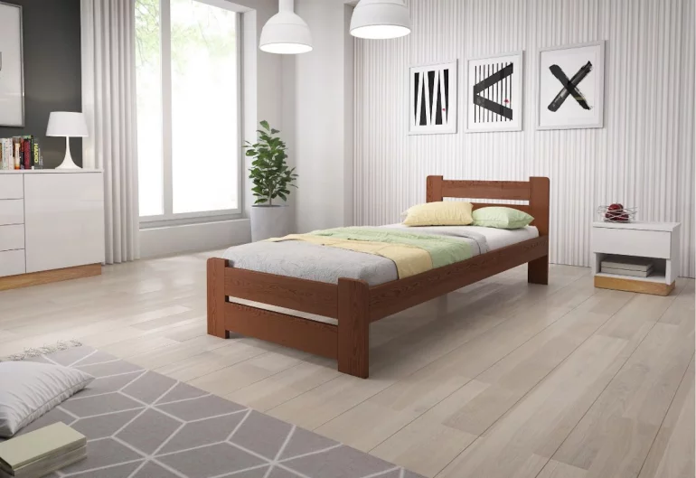 HEUREKA 2 tömörfa ágy + matrac + AJÁNDÉK ágyrács , 80x200 cm