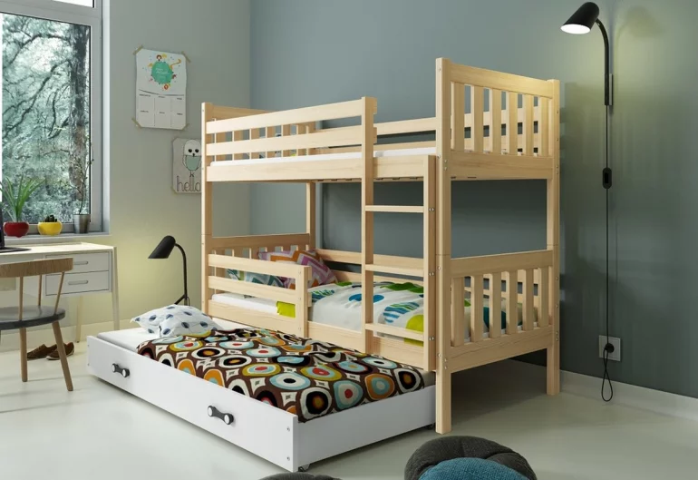 RINOCO 3 emeletes ágy pótággyal + AJÁNDÉK matrac + ágyrács
