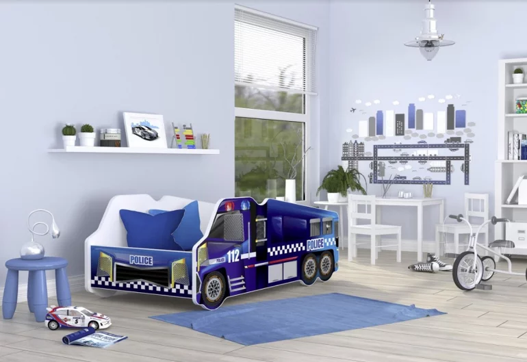 AUTO Lorry gyerekágy + rács + matrac INGYEN
