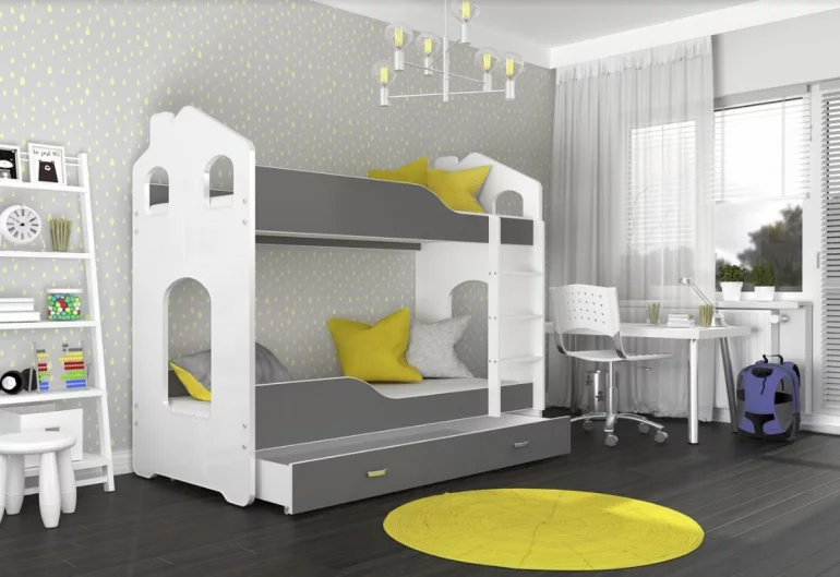 PATRIK Domek emeletes ágy + matrac + rács