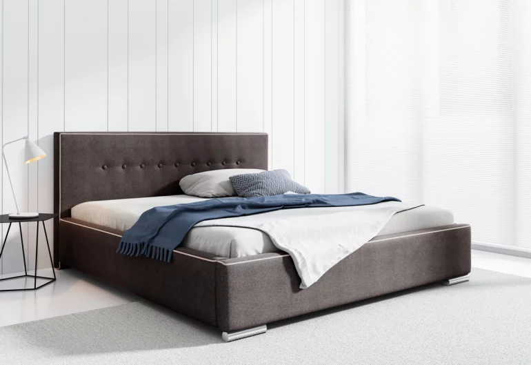 AMUND kárpitozott ágy matraccal, 180X200