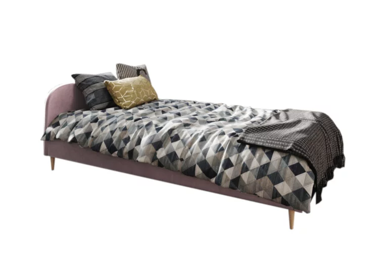 LIFE egyszemélyes kárpitozott ágy+ágyrács+matrac,90x200