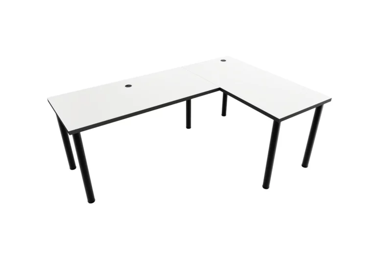 LOOK N sarok számítógépasztal, 200/135x73-76x65, fehér/fekete, jobb
