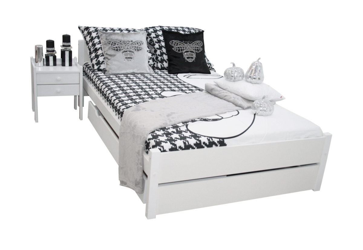 DAVON ágy + ágyrács AJÁNDÉK, 120x200, fehér
