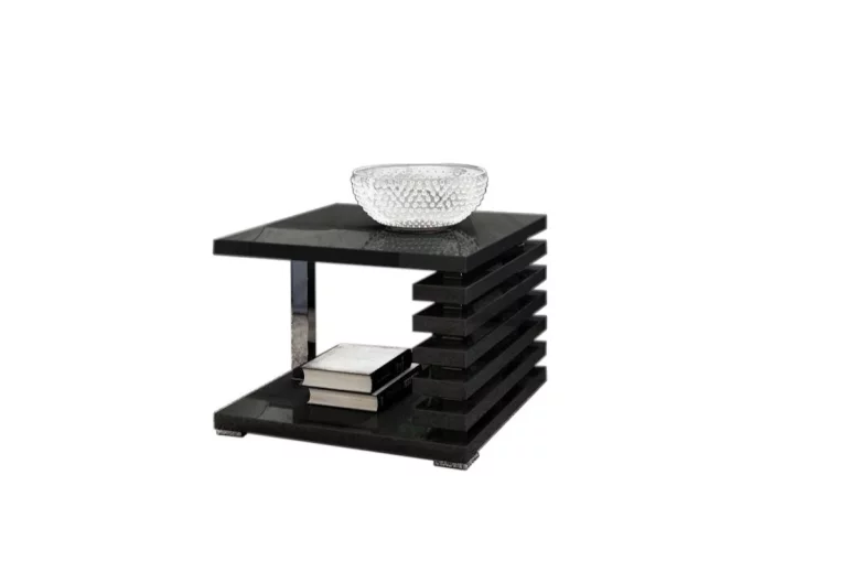 GUIDE dohányzóasztal, 60x44x60 cm, magasfényű fekete