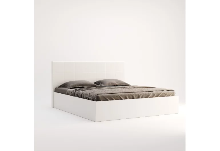 CERTEZA ágy + emelhető ágyrács, 180x200, fehér/magasfényű fehér