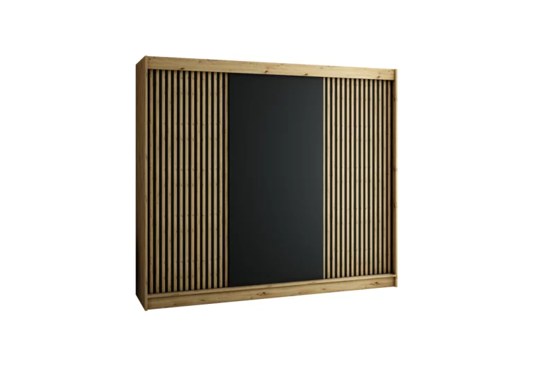 CAMELO tolóajtós szekrény, 250x200x62, tölgy artisan/fekete