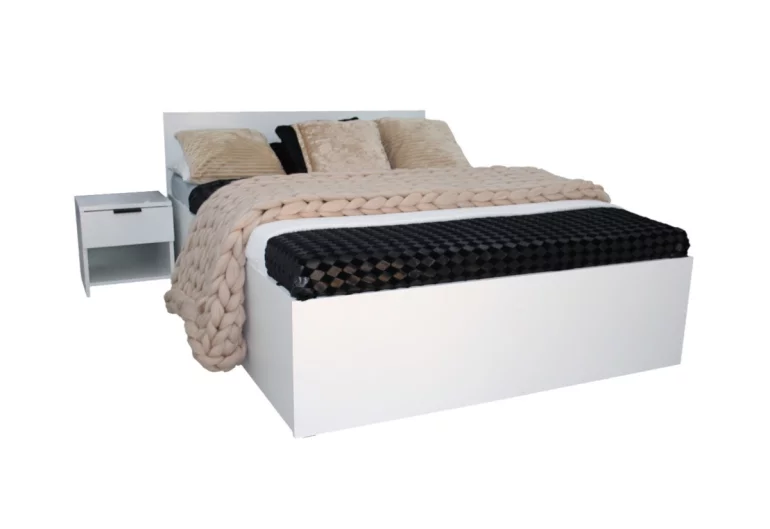 EBONY ágy, 90x200, fehér